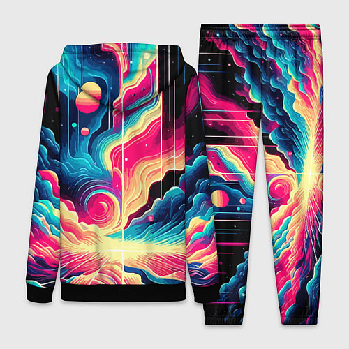 Женский костюм Neon space fantasy - ai art / 3D-Черный – фото 2