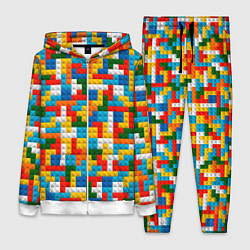 Женский 3D-костюм Разноцветные квадратные плитки, цвет: 3D-белый