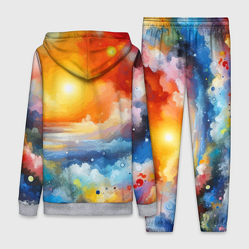 Женский костюм Закат солнца - разноцветные облака / 3D-Меланж – фото 2