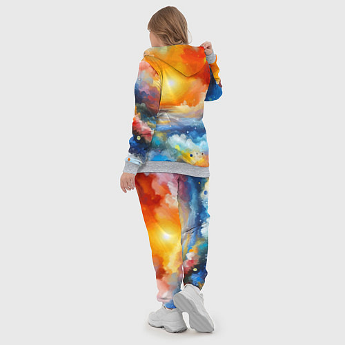 Женский костюм Закат солнца - разноцветные облака / 3D-Меланж – фото 5