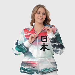 Женский 3D-костюм Япония - страна восходящего солнца - акварель, цвет: 3D-белый — фото 2