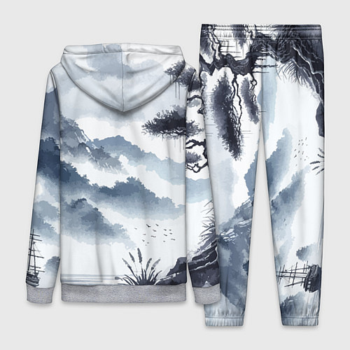 Женский костюм Японский пейзаж - нейросеть / 3D-Меланж – фото 2
