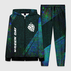 Женский 3D-костюм Green Day glitch blue, цвет: 3D-черный