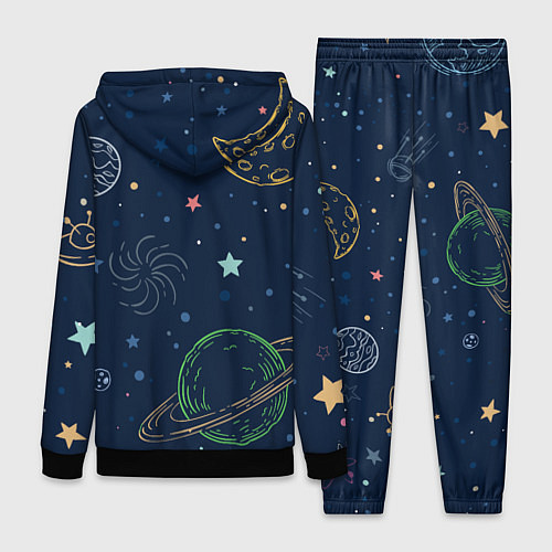 Женский костюм Планеты и созвездия в космосе / 3D-Черный – фото 2