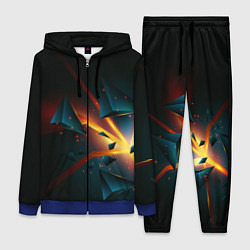 Женский 3D-костюм Разлом плиты - абстрактная расщелина, цвет: 3D-синий