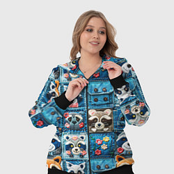 Женский 3D-костюм Пэчворк с энотами, цвет: 3D-черный — фото 2