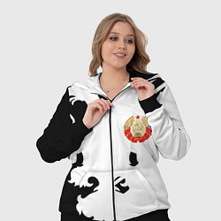 Женский 3D-костюм СССР текстура герб, цвет: 3D-черный — фото 2