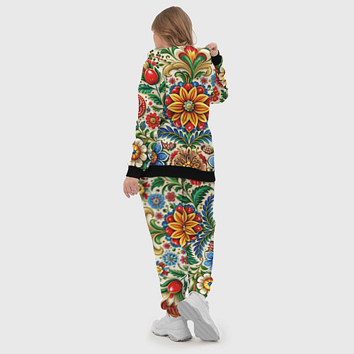 Женский костюм Русские классические узоры и орнамент / 3D-Черный – фото 5