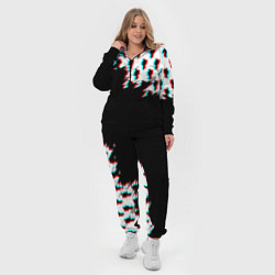 Женский 3D-костюм Billie Eilish pattern glitch, цвет: 3D-черный — фото 2
