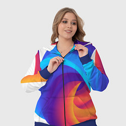 Женский 3D-костюм Неоновые волны абстракция, цвет: 3D-синий — фото 2