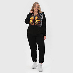 Женский 3D-костюм Огонь в груди скелета - костюм на хэллоуин, цвет: 3D-черный — фото 2