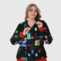 Женский 3D-костюм Окна ночного города, цвет: 3D-красный — фото 2