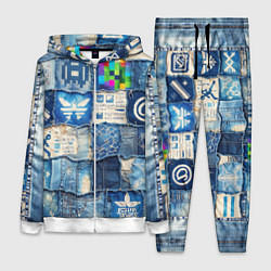 Женский 3D-костюм Пэчворк с игровыми значками, цвет: 3D-белый