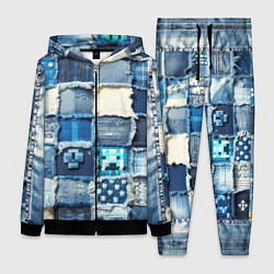 Женский костюм Minecraft на пэчворк дениме