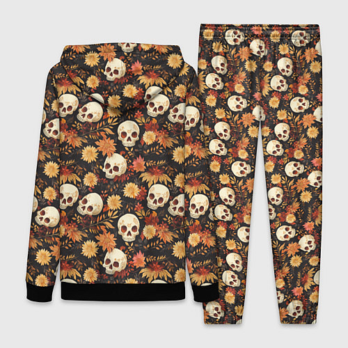Женский костюм Черепа и цветы - паттерн / 3D-Черный – фото 2