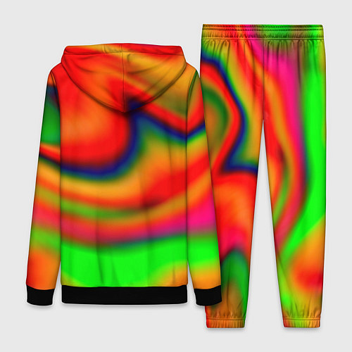 Женский костюм Неоновые разводы краски / 3D-Черный – фото 2