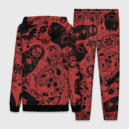 Женский костюм Матрёшка с черепом на фоне славянских узоров и бал / 3D-Черный – фото 2