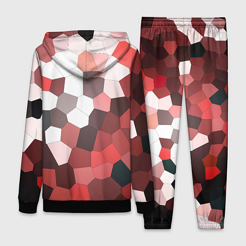 Женский костюм Красно белая мозаика / 3D-Черный – фото 2