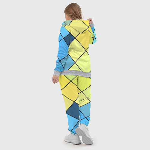 Женский костюм Геометрия линии клетка / 3D-Меланж – фото 5