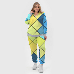 Женский 3D-костюм Геометрия линии клетка, цвет: 3D-меланж — фото 2