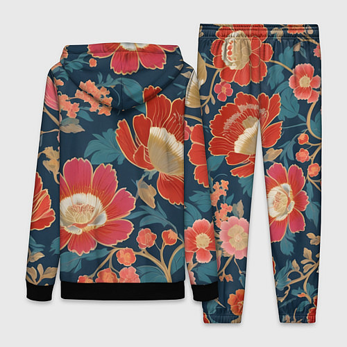 Женский костюм Искусство алые цветы / 3D-Черный – фото 2