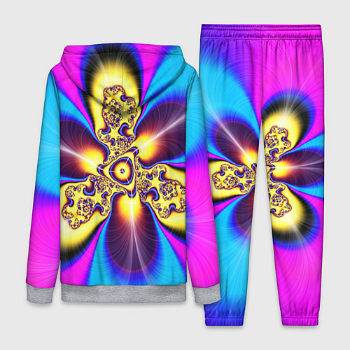 Женский костюм Фрактальный неоновый узор абстракция / 3D-Меланж – фото 2