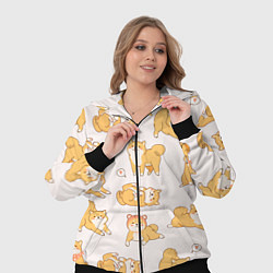 Женский 3D-костюм Паттерн сиба ину, цвет: 3D-черный — фото 2