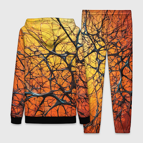 Женский костюм Чёрные волокна и жёлтый градиент абстракция / 3D-Черный – фото 2