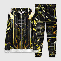 Женский костюм Gold lines on a black background