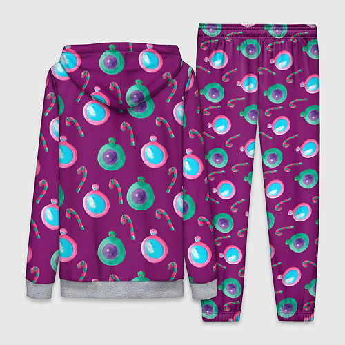 Женский костюм Новогодний узор с елочными игрушками / 3D-Меланж – фото 2