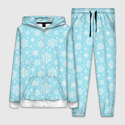 Женский 3D-костюм Нежный зимний паттерн со снежинками, цвет: 3D-белый