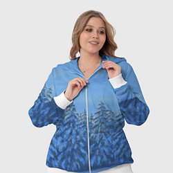 Женский 3D-костюм Ёлки под снегом в лесу, цвет: 3D-белый — фото 2