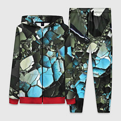 Женский 3D-костюм Чёрно-синий камень, цвет: 3D-красный