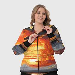 Женский 3D-костюм Багровый закат, цвет: 3D-черный — фото 2