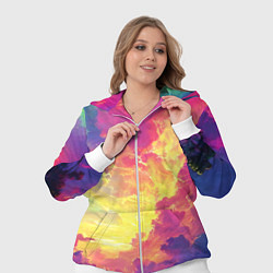 Женский 3D-костюм Розовые облака на синем небе, цвет: 3D-белый — фото 2