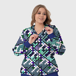 Женский 3D-костюм Бирюзовый абстрактный паттерн, цвет: 3D-синий — фото 2