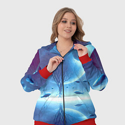 Женский 3D-костюм Луна и рыбы - нейроарт фантазия, цвет: 3D-красный — фото 2