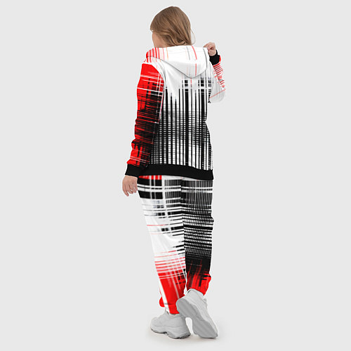 Женский костюм Красно-чёрный гранж на белом фоне / 3D-Черный – фото 5