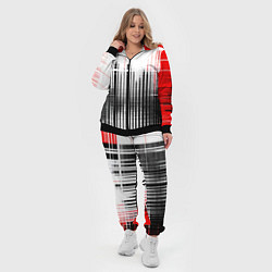 Женский 3D-костюм Красно-чёрный гранж на белом фоне, цвет: 3D-черный — фото 2