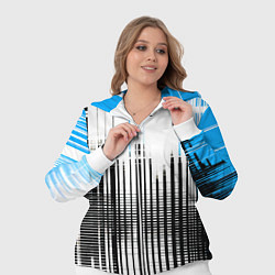 Женский 3D-костюм Сине-чёрный гранж на белом фоне, цвет: 3D-белый — фото 2