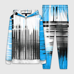 Женский 3D-костюм Сине-чёрный гранж на белом фоне, цвет: 3D-белый