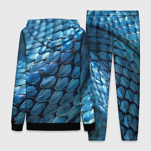 Женский костюм Голубая кожа змеи / 3D-Черный – фото 2