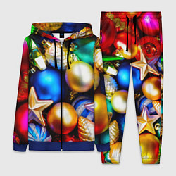 Женский 3D-костюм Новогодние украшения, цвет: 3D-синий