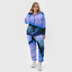 Женский 3D-костюм Трещины на абстрактном синем фоне, цвет: 3D-синий — фото 2