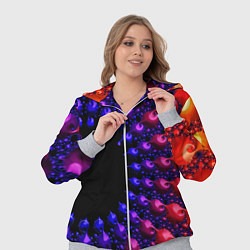Женский 3D-костюм Неоновая абстракция фрактал, цвет: 3D-меланж — фото 2