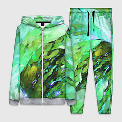 Женский 3D-костюм Зелёная абстракция, цвет: 3D-меланж