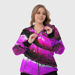 Женский 3D-костюм Розовая волнистая абстракция, цвет: 3D-черный — фото 2