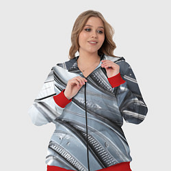Женский 3D-костюм Полированный металл серебряный, цвет: 3D-красный — фото 2