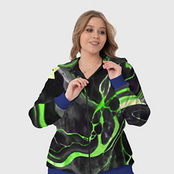Женский 3D-костюм Зелёно-чёрный мрамор, цвет: 3D-синий — фото 2