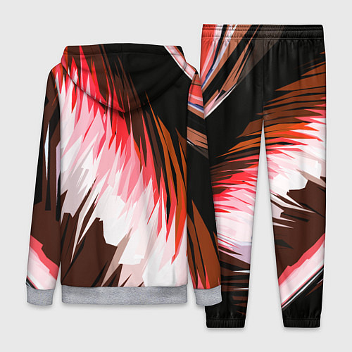 Женский костюм Красно-белая абстракция на чёрном фоне / 3D-Меланж – фото 2